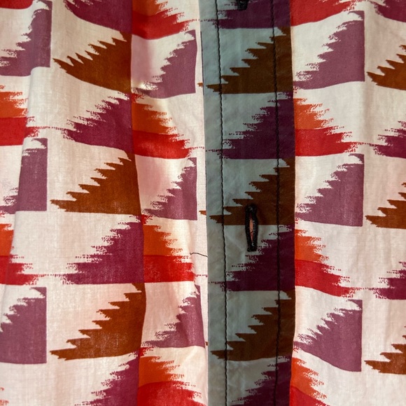 Mens Prana Short-Sleeve Button Up Shirt Triangle Print Small - Picture 9 of 9